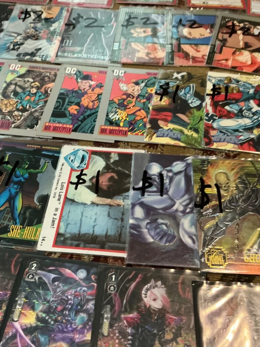 43 Trading Cards of Gundam Dc Marvel silver star MetaZoo cardfight & Brainrot